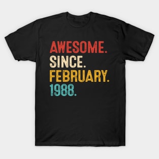 vintage february 1988 birthday T-Shirt